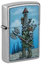 Zippo 46246, Castle Troll Design, Street Chrome Finish Lighter, NEW