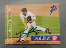Tim Adleman Signed 2014 Choice Pensacola Blue Wahoos Cincinnati Reds