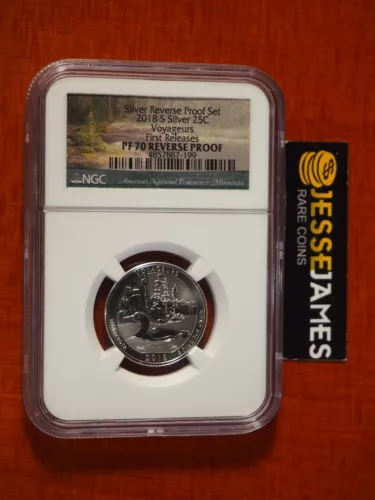 2018 S 25C REVERSE PROOF SILVER VOYAGEURS QUARTER NGC PF70 FIRST RELEASES
