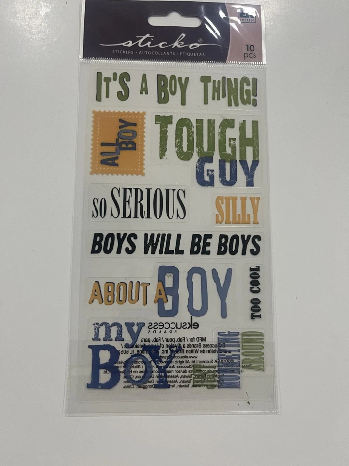 Lote de 4 - Pegatinas Sticko BOY/TRANSPORT Scrapbooking NUEVAS (S013) Foto 2 de 4