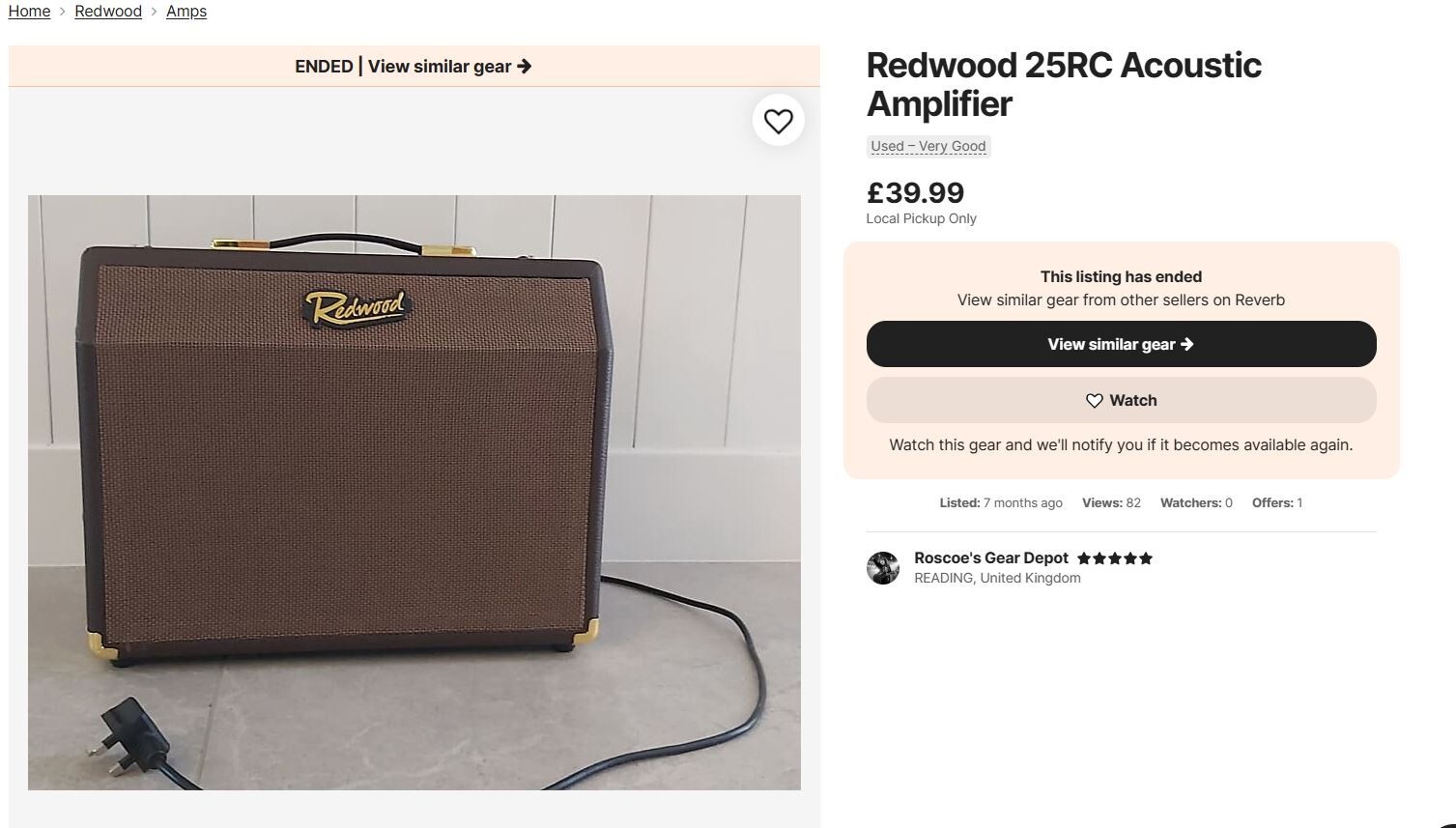 Redwood 25RC Amplifier for Vocals, Guitar + Backing track. GC. Offers