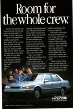 1988 Hyundai Sonata silver 4-door sedan Vintage Print Ad