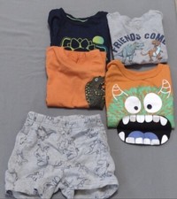 Dino Summer Lot Boys 18mo 4 T-shirts 1 short Good/Great Used Condition 