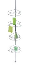 WENKO Teleskop Stange Duschecke DOLCEDO Ecke Regal Dusche 4 Ablagen Badewannen