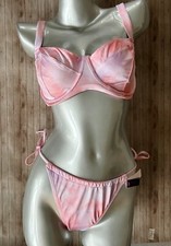 Nwt Victorias Secret Wicked Push Up Top 38D  Brazilian String Lg 2 Pc Bikini