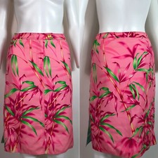 Vtg Gianni Versace SS2000 Jungle Bamboo Print Pink Skirt S 40