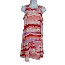 CALVIN KLEIN Sleeveless Trapeze Swing Flare Pink Red Lined Dress Size 8