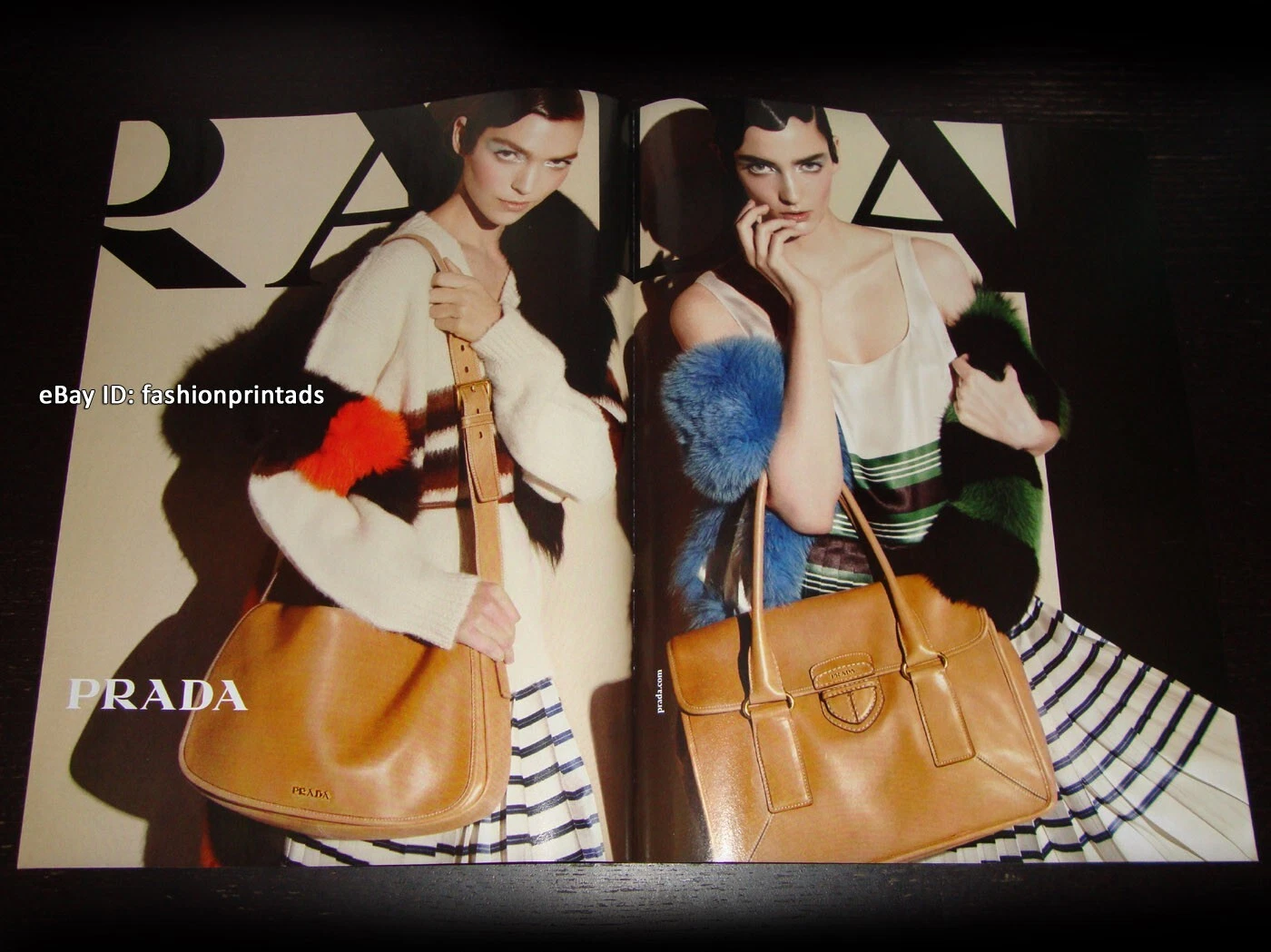 PRADA ANNUNCIO STAMPA 2 pagine primavera 2011 ARIZONA M STEVEN Meisel zuzanna bijoch