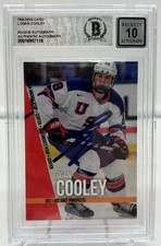Logan Cooley Signed 2021 Hot Shot Signed Prospect BAS Rookie Autograph Grade 10