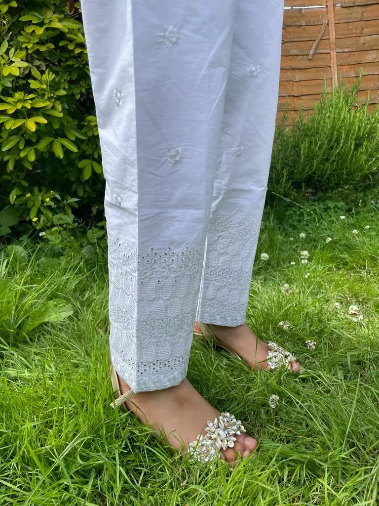 CIGARETTE PANTS ONLINE PAKISTANI LADIES WHITE COLOR