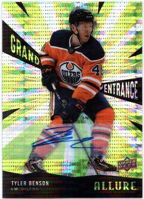2020/21 Upper Deck Allure TYLER BENSON ''GREEN GRAND ENTRANCE'' Autograph RC #GE-1