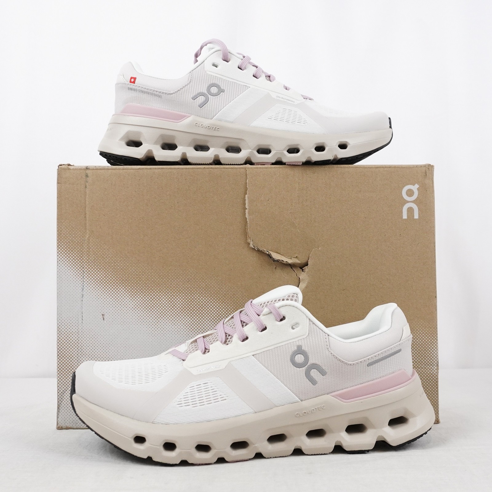 On Cloudrunner 2 Wide Sneakers In Ivory/Mauve (3WE10342264) - Women's Size 10D