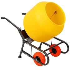 6 CUFT/170L Portable Electric Poly Drum Concrete Mixer, Heavy Duty Power Cement