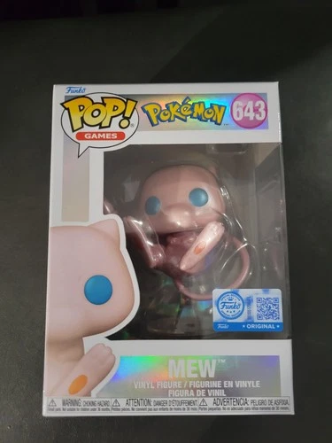 Funko Pop! Mew Pearlescent Pokemon Center Exclusive 643 With Protector MINT