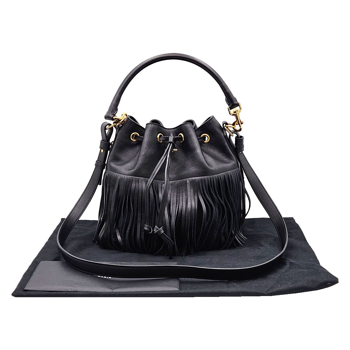 Saint Laurent Borsa a secchiello in pelle nera 2WAY 381762 122314081
