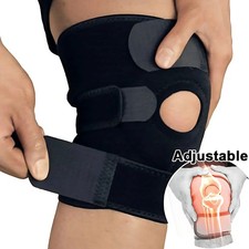 Hinged Knee Brace Compression Sleeve Joint Support Open Patella Stabilizer Wrap