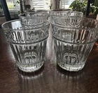 Vintage Anchor Hocking Olivia-Isabella Clear 10 Oz Flat  Tumblers 4" Set Of 6