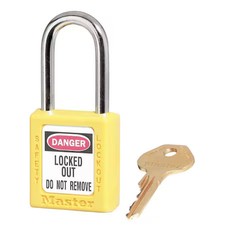 Master Lock 410Kas3ylw Lockout Padlock, Keyed Alike, Thermoplastic, Yellow, 1