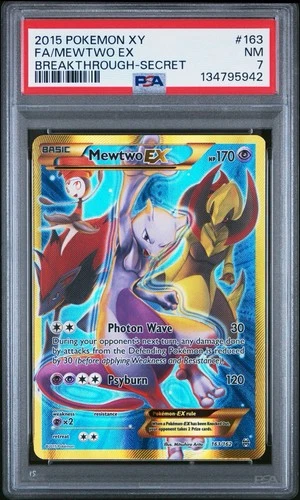 PSA 7 Pokémon TCG XY Breakthrough Mewtwo EX 163/162 Full Art Secret Rare NM
