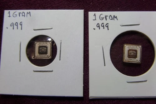 Geiger Edelmetalle 999 Fine Silver (2) 1 Gram Squares/Bars
