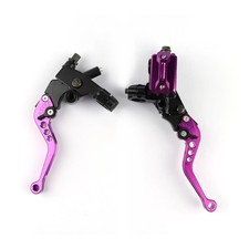 Universal 7/8" 22mm Motorcycle Brake Clutch Master Cylinder Lever Set Purple
