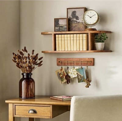 Brand New - 28  Hearth & Hand w/Magnolia Wooden Wall Shelf In Brown