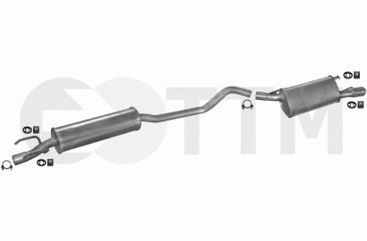 Ligne d'échappement en acier aluminisé avec silencieux robuste pour Opel Corsa B 1.6