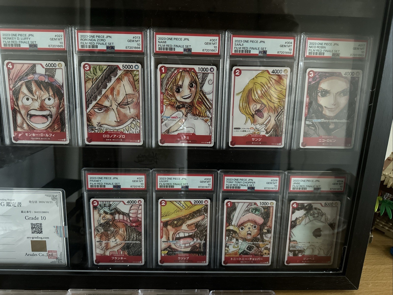 Juego de 9 Picadoras Secuenciales Psa 10 Película Roja Final Luffy Zoro Sanji Nami Etc