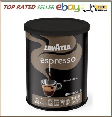 Lavazza Espresso Medium Roast Ground Coffee 100% Arabica 8 oz Tin 6 Pack