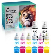 Lot 4-8 PK Ink Refill For Epson 522 Ecotank ET-2400 4800 2800 2803 2720 4700