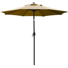 9' Patio Umbrella Outdoor Table Umbrella with 8 Sturdy Ribs Tan 