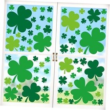 70 PCS Decorations, Large Waterproof Window Clings 4 Sheets St Patricks Day