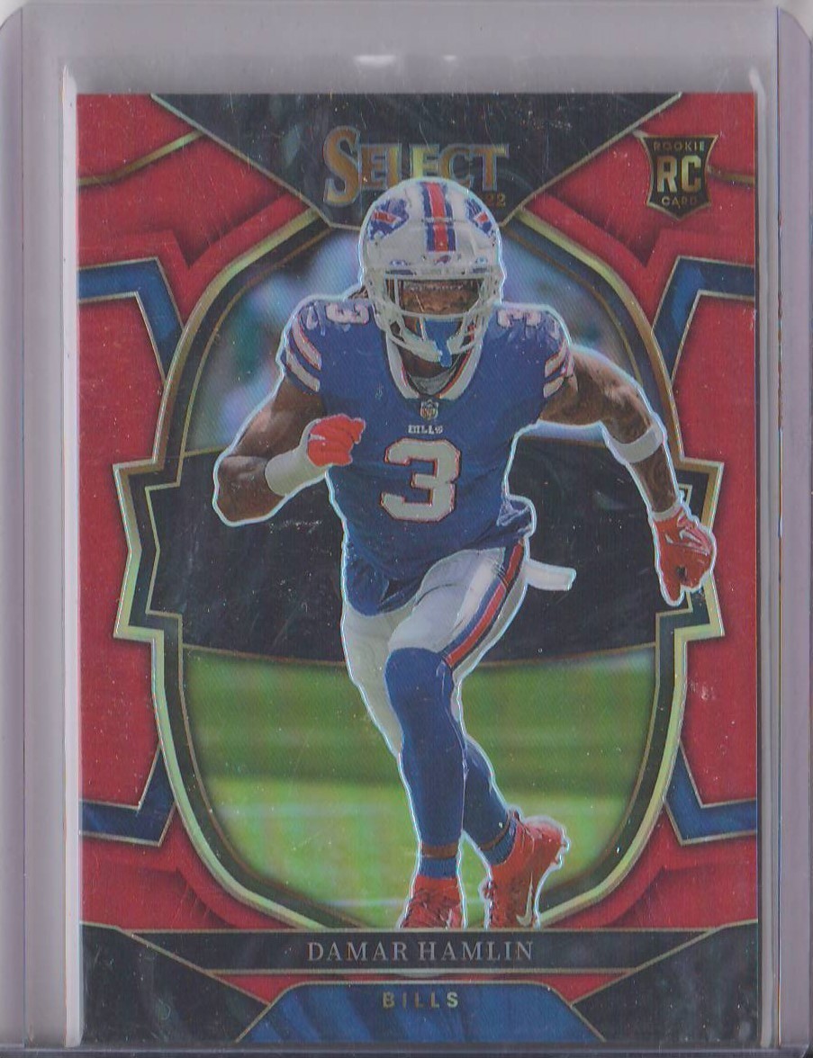 2022 PANINI SELECT FOOTBALL DAMAR HAMLIN RED CONCOURSE ROOKIE #71/99 BILLS