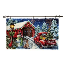Herrschners® Christmas Covered Bridge Kit & Hanger Latch Hook Kit