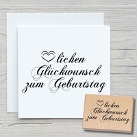 Stempel Herzlichen GlüCkwunsch 01 - Motivstempel Holzstempel Karten Geburtstag