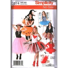 Simplicity 2074 No-Sew Misses and Small Dog Tutu Costume Pattern One Size