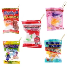 JDream Gummy Mascot Mini Food Keychain Squishy Candy Bag Charm Gashapon Japan