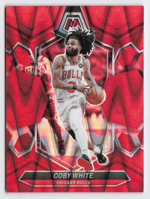 2023-24 Coby White Panini Mosaic Red Seismic Prizm /299 #106 Bulls