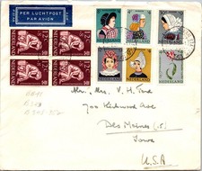 GOLDPATH: Netherlands cover 1961 to USA airmail CV907_P12