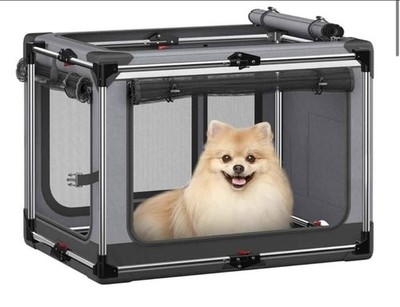 Collapsible Dog Crate: 26 Inch Foldable Soft Sided Dog Crate for Small Dogs