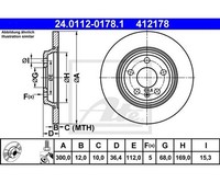2 St. Bremsscheibe Ate 24.0112-0178.1 FüR Audi A4 A4 Avant