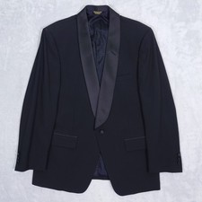 Christian Dior Black Tuxedo Blazer Mens 42R Wool Shawl Lapel Satin Trim USA
