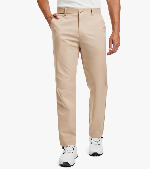 NWT Zynorain Mens Khaki Stretch Lightweight Golf/Dress Pants 35Wx30L, 6 Pockets