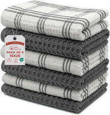 Pack of 6 Premium Kitchen Towels Set 16 X 26 Inches, 100 Ring Spun