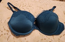 Auden Teal Blue 32D Lace Push Up Demi Bra NWT Light Lift Smooth Comfort Wire nwt