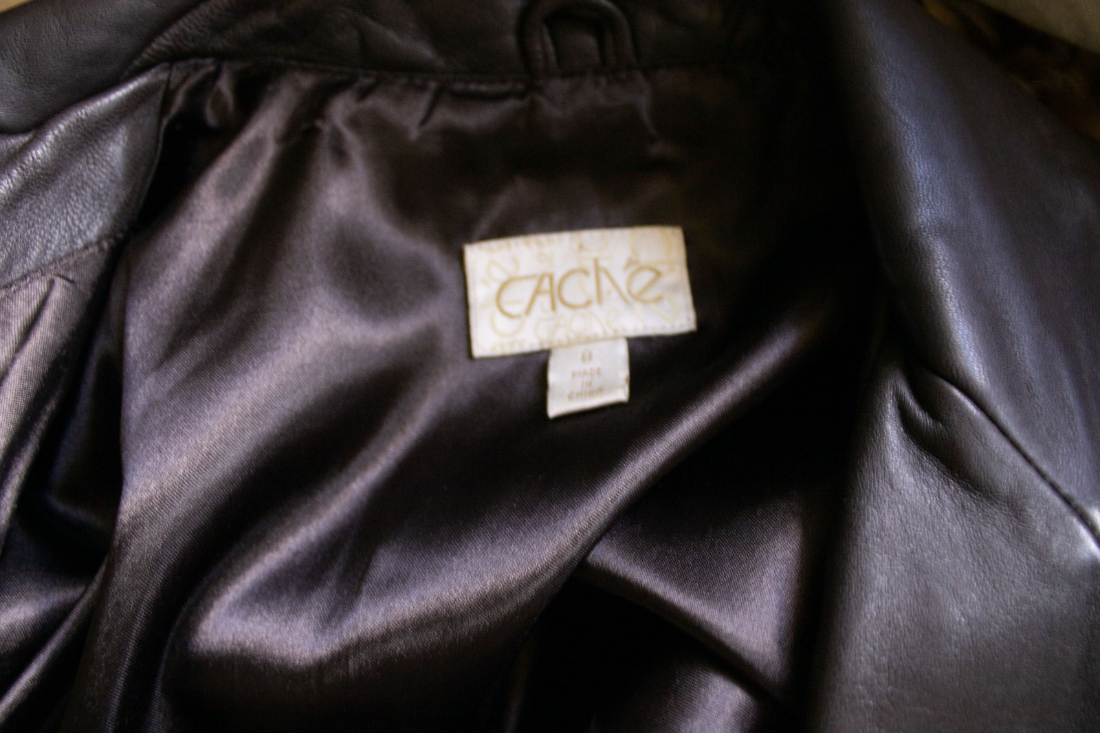 Cache Single Button Front Genuine Leather Jacket … - image 4