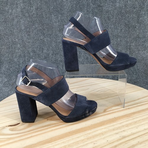 Banana Republic Sandals Womens 8 M Slingback Blue Peep Toe Casual Block Heels