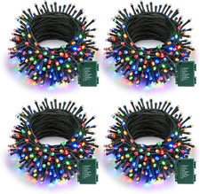 Battery Christmas Lights - 4 Pack Total 66ft 200LEDs,Multicolor