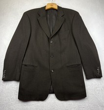 Vintage HUGO BOSS Einstein Blazer 42R Brown Tan Textured Virgin Wool Sport Coat