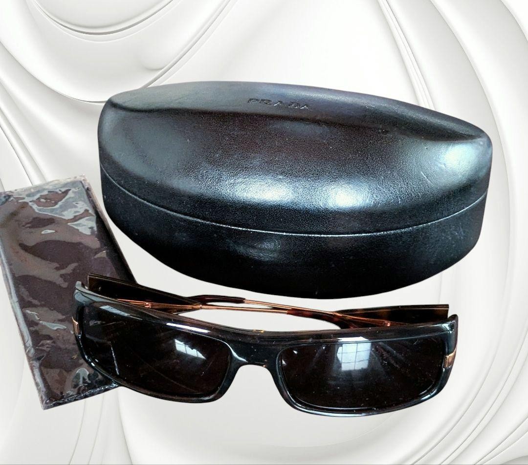 Prada SPR081 Brown Gold Visor Frame Sunglasses Unisex New | eBay display picture 1